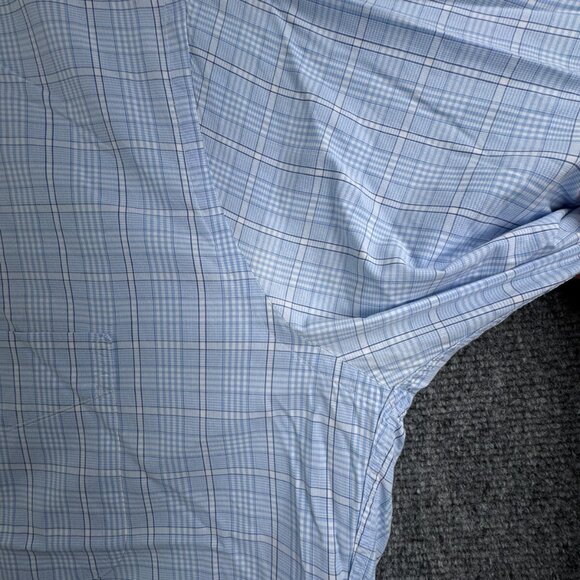 Gitman Bros For Fashion Post Louisville Blue White Plaid 16.5 34 Button Up Shirt - Picture 9 of 14